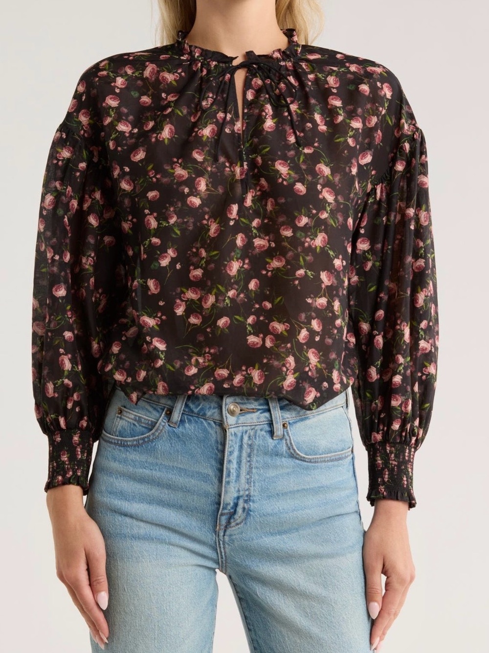 Alice + Olivia Julius Floral Long Sleeve Top - 
Size XS
